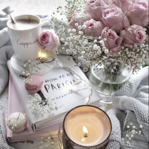 fleur livre tasse